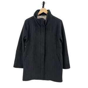 Pendleton Coat Black Womens S Wool Blend Full Zip Overcoat Collared Woolen Mills